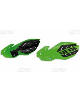 Handguard UFO FLAME KAWASAKI KXF 250/450 '13-'17, culoare Verde/Negru (kit montaj inclus)