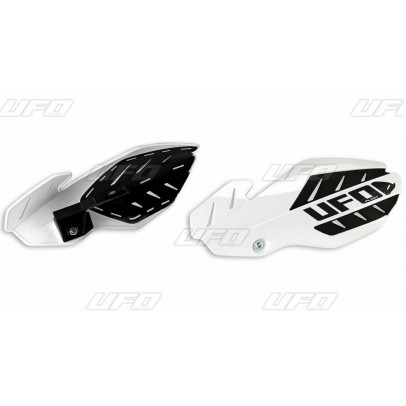 Handguard UFO FLAME KAWASAKI KXF 250/450 '13-'17, culoare Alb/Negru (kit montaj inclus)