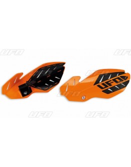 Handguard UFO FLAME KTM SX 125 '16, SX 250 '14-'16, EXC 250/300 '14-'16, SXF/EXCF '14-'16, culoare Portocaliu/Alb (kit montaj inclus)