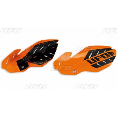 Handguard UFO FLAME KTM SX 125 '16, SX 250 '14-'16, EXC 250/300 '14-'16, SXF/EXCF '14-'16, culoare Portocaliu/Alb (kit montaj inclus)