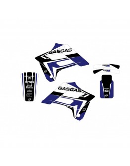 Kit grafic BLACKBIRD GAS GAS EC 125/250/300 '02-'06; FSR 450 '02-'06 DREAM 4 culoare Albastru Negru Alb