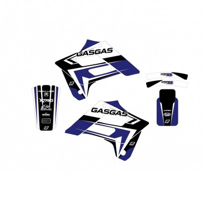 Kit grafic BLACKBIRD GAS GAS EC 125/250/300 '02-'06; FSR 450 '02-'06 DREAM 4 culoare Albastru Negru Alb