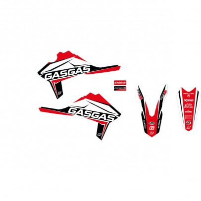 Kit grafic BLACKBIRD GAS GAS EC 125/250/300 '12-'15, ECF 250/300/450 '14-'17 DREAM 4 culoare Rosu Negru Alb