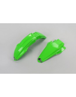 Set aripa fata spate UFO KAWASAKI KX 85 '14-'17 (KA04726026, KA04727026) culoare Verde (OEM 2017)