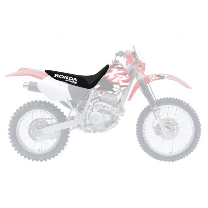 Husă șa BLACKBIRD HONDA XR 250/400 '96-'04 (17) LOGO HONDA, culoare Negru/Alb