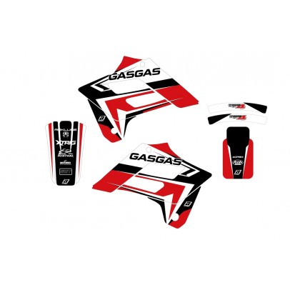 Kit grafic BLACKBIRD GAS GAS EC 125/250/300 '02-'06; FSR 450 '02-'06 DREAM 4 culoare Rosu Negru Alb