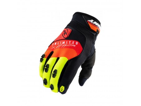 Manusi Kenny Racing Cross/Enduro Safety Black/Red/Orange- Negru/Rosu/Galben fluo