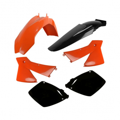 Kit accesorii carena din plastic model 7 KTM EXC, EXC-F, SX - Portocaliu/Negru