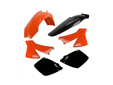 Kit accesorii carena din plastic model 7 KTM EXC, EXC-F, SX - Portocaliu/Negru