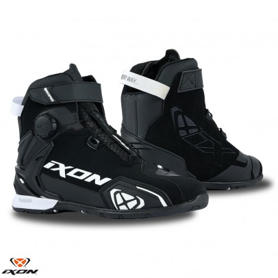 Ghete moto Roadster femei All Season Ixon model Bull 2 WP LS - Negru/alb