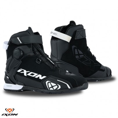 Ghete moto Roadster barbati All Season Ixon model Bull 2 WP MS - Negru/alb (100% waterproof)