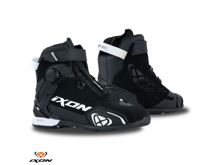 Ghete moto Roadster barbati All Season Ixon model Bull 2 WP MS - Negru/alb (100% waterproof)