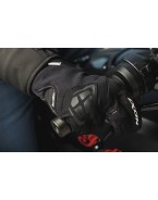 Manusi barbati Roadster vara textil/piele Ixon model MIG MS - Negru/alb - degete tactile