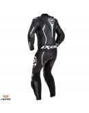 Costum (combinezon) motociclete femei piele Ixon vara model Vortex Lady LS: Negru/Alb