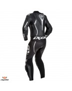 Costum (combinezon) motociclete femei piele Ixon vara model Vortex Lady LS: Negru/Alb