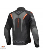 Geaca (jacheta) motociclete barbati piele Racing Ixon vara model Jackal JKT MS: Negru,Antracit,Portocaliu