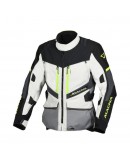 Geaca textil impermeabila touring/adventure MACNA DOMANE - Gri deschis/Gri inchis/Galben Fluo