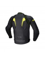 Geaca de piele Alpinestars GP PLUS R V3 RIDEKNIT - Negru/Galben fluo