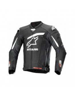 Geaca de piele Alpinestars GP PLUS R V4 RIDEKNIT Negru/Alb