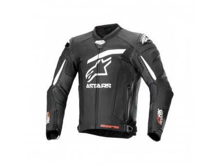 Geaca de piele Alpinestars GP PLUS R V4 RIDEKNIT Negru/Alb