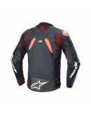 Geaca de piele Alpinestars GP PLUS R V4 RIDEKNIT 48 Negru/Rosu fluo