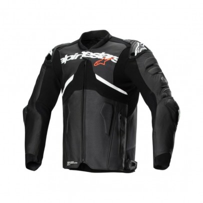 Geaca de piele Alpinestars ATEM V5 - NEGRU/ALB