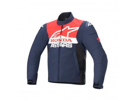 Geaca texil impermeabila ALPINESTARS HONDA SMX SOFTSHELL - Albastru/Rosu/Alb