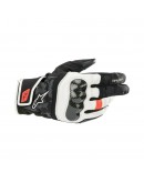 Manusi de piele sport impermeabile Alpinestars SMX-Z Drystar -  Negru/Alb/Rosu