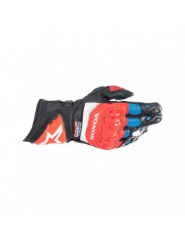 Manusi de piele racing ALPINESTARS HONDA GP PRO R3 - Negru/Rosu/Albastru