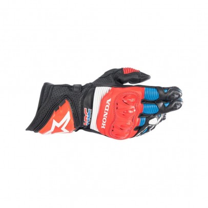 Manusi de piele racing ALPINESTARS HONDA GP PRO R3 - Negru/Rosu/Albastru