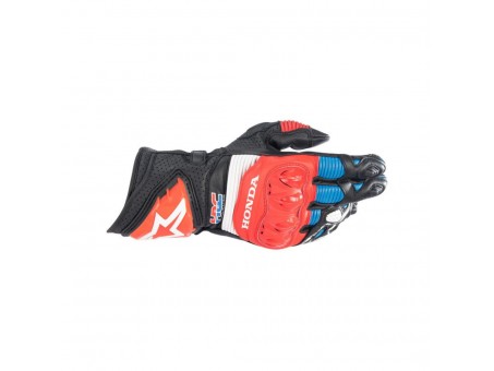 Manusi de piele racing ALPINESTARS HONDA GP PRO R3 - Negru/Rosu/Albastru