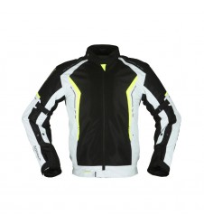 Geaca moto Modeka Khao Air - Negru/Gri/Galben fluor