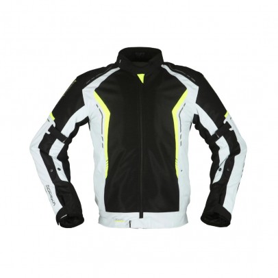 Geaca moto Modeka Khao Air - Negru/Gri/Galben fluor