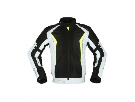 Geaca moto Modeka Khao Air - Negru/Gri/Galben fluor