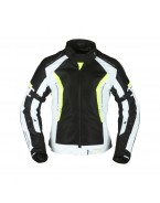 Geaca moto femei Modeka Khao Air Lady - Negru/Gri/Galben fluor