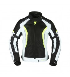 Geaca moto femei Modeka Khao Air Lady - Negru/Gri/Galben fluor