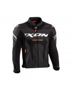 Geaca (jacheta) motociclete barbati piele Racing Ixon vara model Jackal JKT MS: Negru/Alb/Rosu