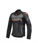 Geaca (jacheta) motociclete barbati piele Racing Ixon vara model Jackal JKT MS: Negru,Antracit,Portocaliu