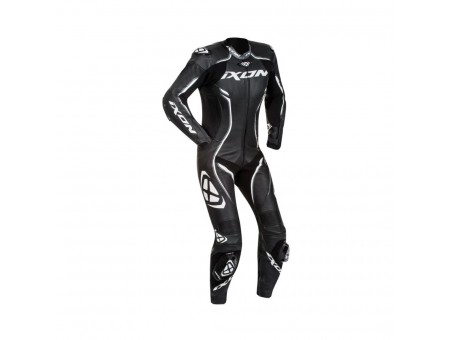 Costum (combinezon) motociclete femei piele Ixon vara model Vortex Lady LS: Negru/Alb