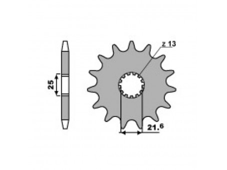 Pinion fata MTX - 564 17 SUZUKI DL 650 '04-'20, GSF 650 BANDIT '07-'15, SV 650 '99-'10 (+2) (56417JT) (pas 525)