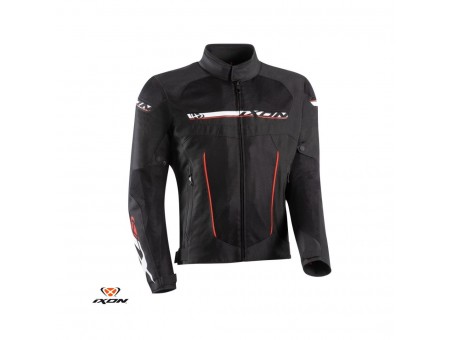 Geaca (jacheta) motociclete barbati Racing/Roadster Ixon All season model T-Rex MS - Negru/alb/rosu