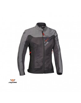 Geaca moto femei Racing/Roadster Ixon vara model Orion LS - Antracit/gri/rosu