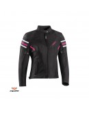 Geaca (jacheta) motociclete femei Racing/Roadster Ixon All season model Ilana LS - Negru/fuchsia (roz)