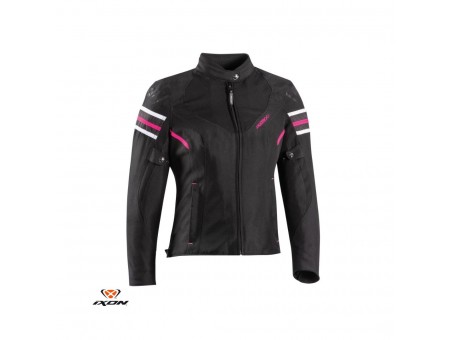 Geaca (jacheta) motociclete femei Racing/Roadster Ixon All season model Ilana LS - Negru/fuchsia (roz)