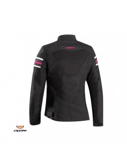 Geaca (jacheta) motociclete femei Racing/Roadster Ixon All season model Ilana LS - Negru/fuchsia (roz) 