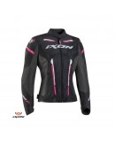 Geaca (jacheta) moto femei Racing/Roadster Ixon vara model Striker AIR WPL LS - Negru/Fuchsia (roz)