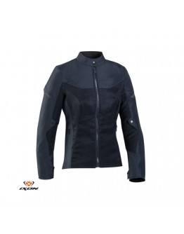 Geaca (jacheta) motociclete femei Racing/Roadster Ixon vara model Fresh LS - Navy (albastru)