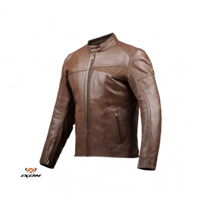 Geaca (jacheta) motociclete barbati piele Urban/Heritage Ixon vara model Cranky Air MS - Maro