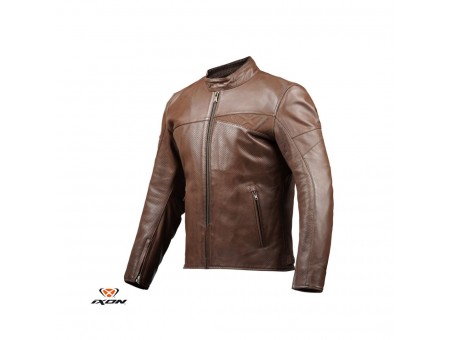 Geaca (jacheta) motociclete barbati piele Urban/Heritage Ixon vara model Cranky Air MS - Maro