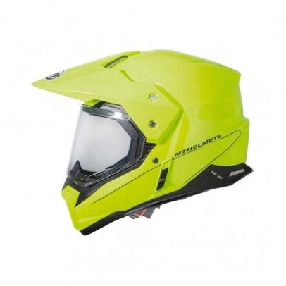 Casca off road motociclete MT Synchrony Duo Sport galben fluor lucios cu viziera (ochelari soare integrati) - Galben Fluo